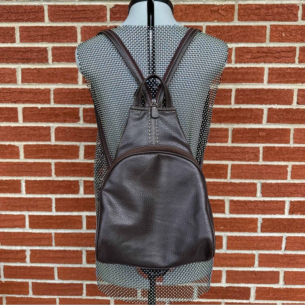 Vintage brown leather, Liz Claiborne mini backpack